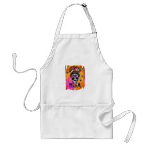 Spooky Mama – Messy Bun Skull Standard Apron