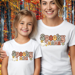 Spooky Mama Retro Halloween Mummy and Me Matching T-Shirt