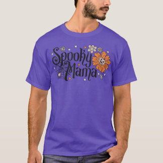 Spooky Mama Shirt Retro Vintage Groovy Mum Witch H