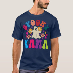 Spooky Mama Spooky Season Floral Ghost Halloween P T-Shirt