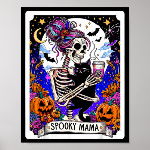 Spooky Mama Tarot Card Halloween Mum Skull Mama Poster