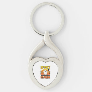 Spooky Mama Vintage Ghost Halloween Shirt Design_1 Key Ring