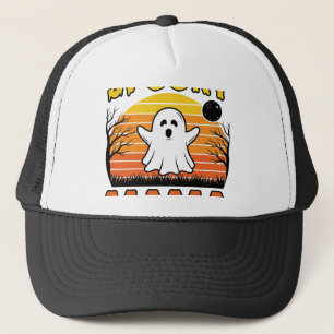 Spooky Mama Vintage Ghost Halloween Shirt Design_1 Trucker Hat