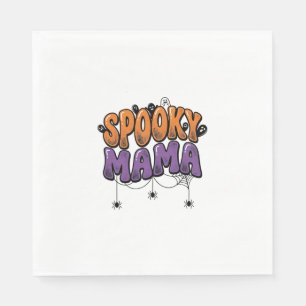 Spooky Mama Vintage Halloween Mum Shirt Design_1 Napkin