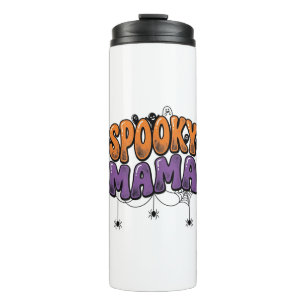 Spooky Mama Vintage Halloween Mum Shirt Design_1 Thermal Tumbler