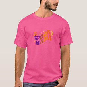 Spooky Mama witch wavy retro vintage women's Hallo T-Shirt