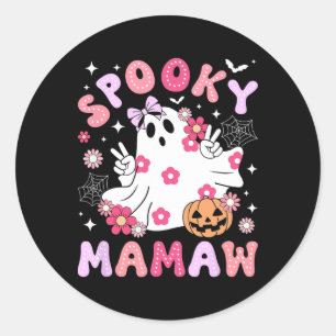 Spooky Mamaw Grandma Halloween Mamaw Grandmother G Classic Round Sticker