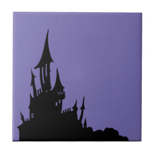 Spooky Mansion Halloween Ceramic Tile