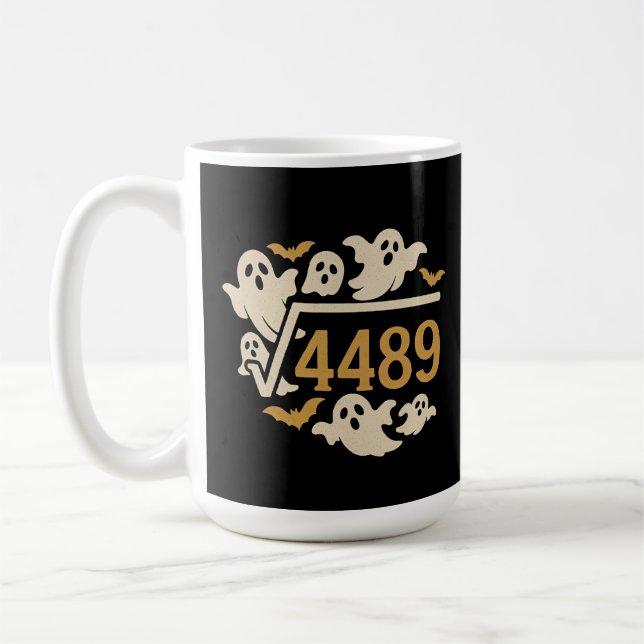 Spooky Math Halloween √4489 Design Coffee Mug (Left)