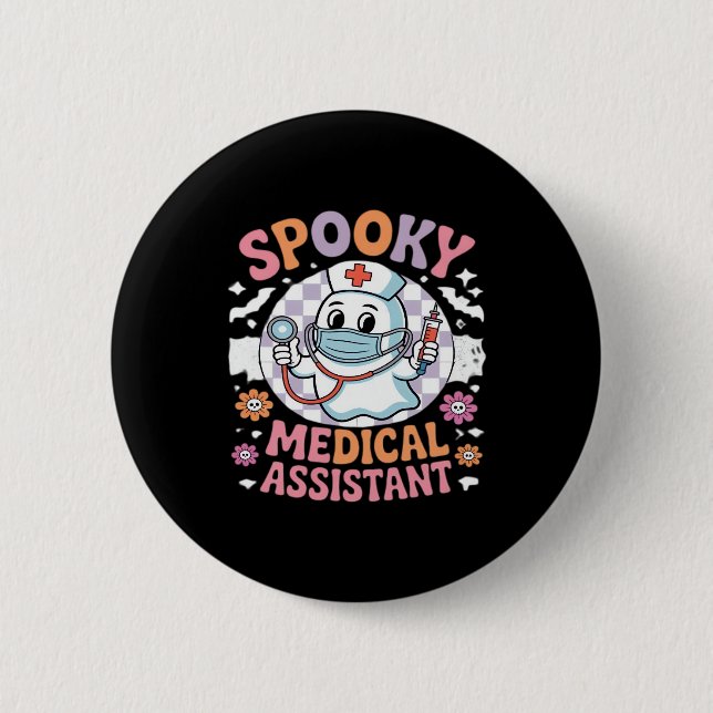 Spooky Medical Assistant Cute Halloween Essential  6 Cm Round Badge (Front)
