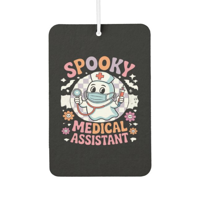 Spooky Medical Assistant Cute Halloween Essential  Car Air Freshener (Front)