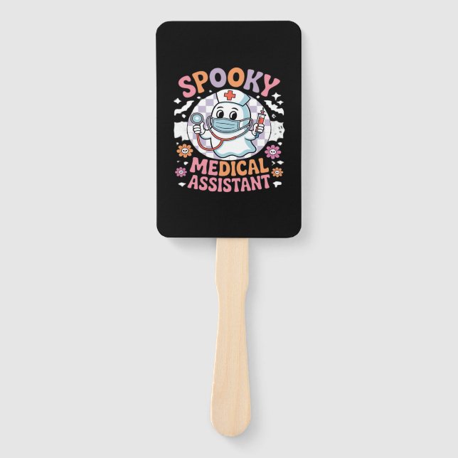 Spooky Medical Assistant Cute Halloween Essential  Hand Fan (Front)