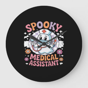 Spooky Medical Assistant Cute Halloween Essential  Large Clock