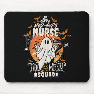 Spooky Medical Surgical Nurse Halloween Ghost Med Mouse Mat