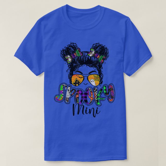 Spooky Mini Halloween Messy Bun Hair Mimi Granddau T-Shirt (Design Front)