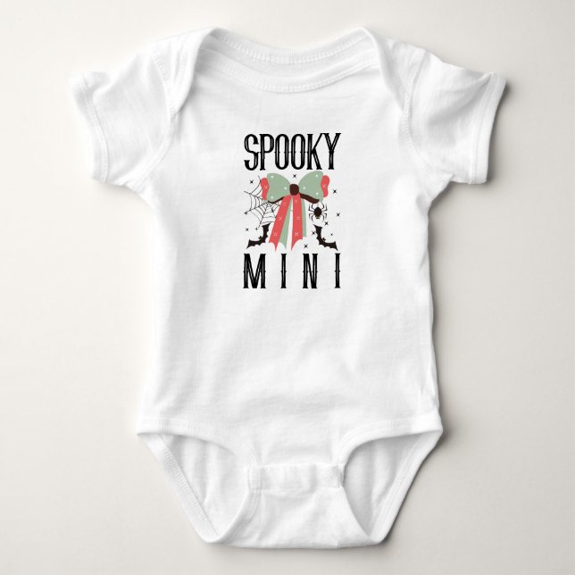 spooky mini haloween matching  baby bodysuit (Front)