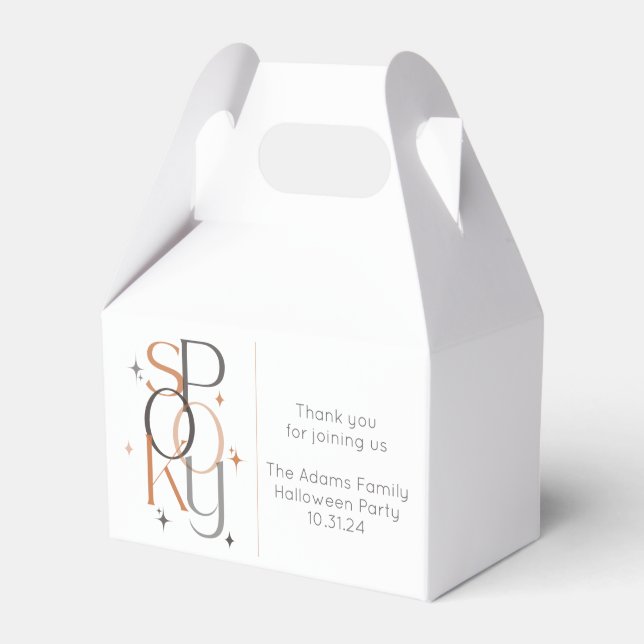 Spooky Minimal Retro Modern Aesthetic Halloween Favour Box (Front Side)