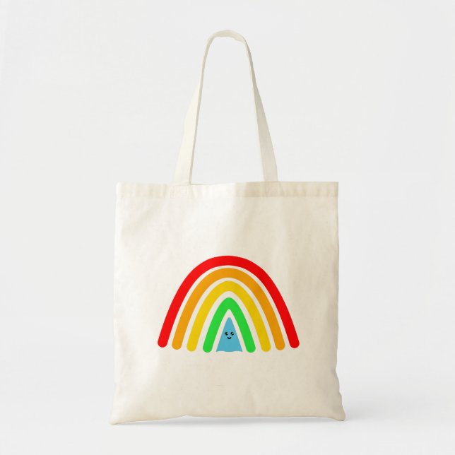 Spooky Modern rainbow pattern - Cute Ghost Tote Bag (Front)