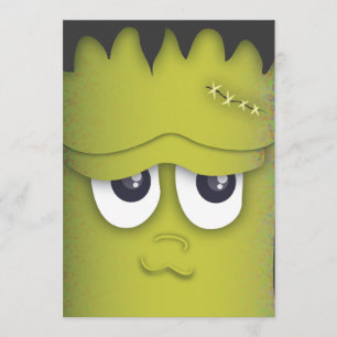 Spooky Monster Head Halloween Party Invitation