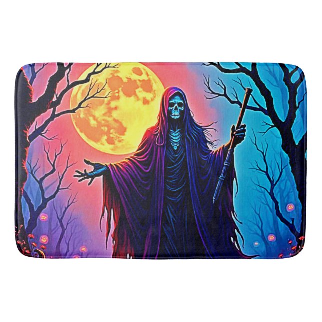 Spooky Moon Death's Call Design Bath Mat (Front)