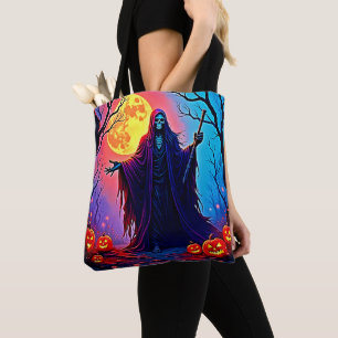 Spooky Moon Death's Call Design Tote Bag