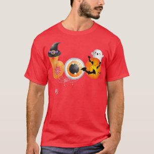 Spooky Moon Halloween Boo Spider Web Bat Witch 261 T-Shirt