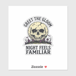 Spooky Moon Skull Halloween Graphic Shirt_1