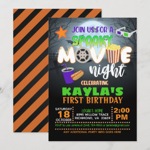 Spooky Movie Night Birthday Invitation