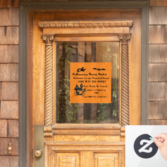 Spooky Movie Night Window Cling (Home Door)