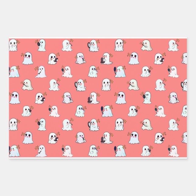 Spooky MUA Ghosts Make Up Artist Cute Gift Wrap (Front)