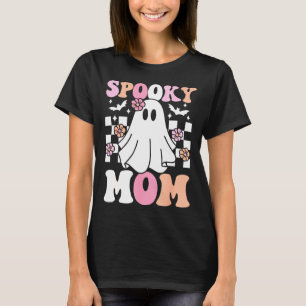 Spooky Mum Halloween Ghost Costume Retro Groovy T-Shirt