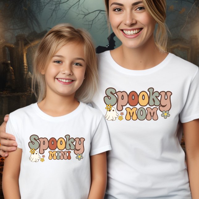 Spooky Mum Retro Halloween Mummy and Me Matching T-Shirt (Creator Uploaded)