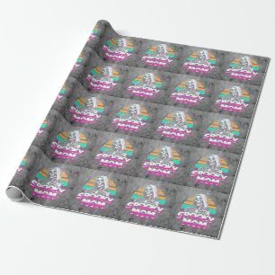 Spooky Mum: Vaporwave Skeleton Halloween Mama Wrapping Paper