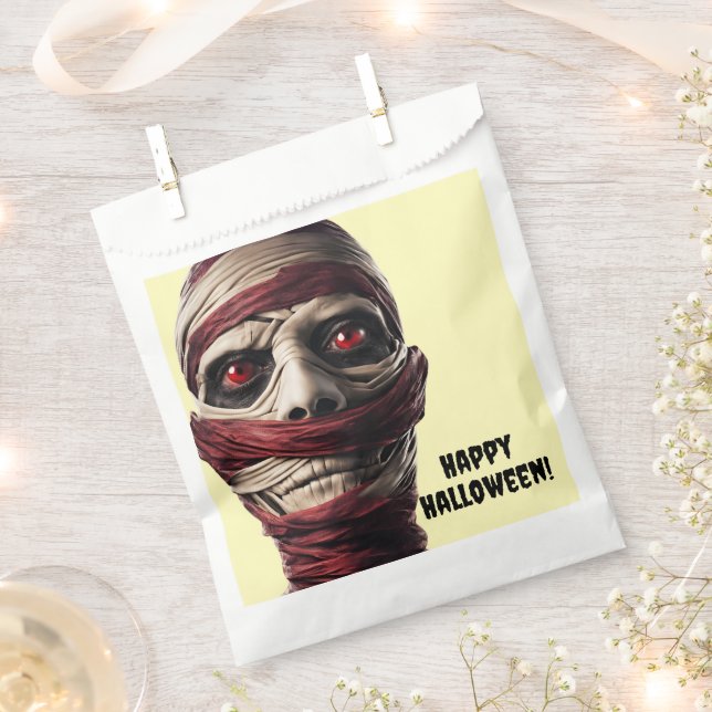 Spooky Mummy Halloween Ghoul Zombie Party Favour Bags (Clipped)