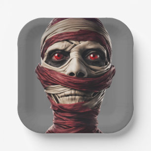 Spooky Mummy Halloween Party Scary Paper Plate