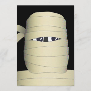 Spooky Mummy Head Halloween Party Invitation