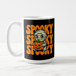 Spooky  Mummy Hugging Pumpkin Halloween Coffee Mug