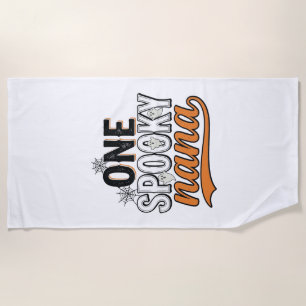 Spooky Nana Halloween Ghost Vintage Shirt Design_1 Beach Towel