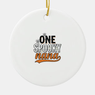 Spooky Nana Halloween Ghost Vintage Shirt Design_1 Ceramic Tree Decoration