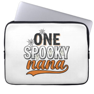 Spooky Nana Halloween Ghost Vintage Shirt Design_1 Laptop Sleeve