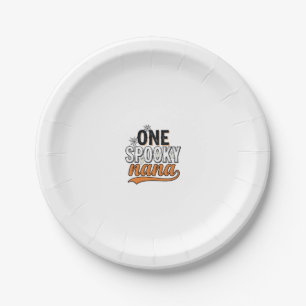 Spooky Nana Halloween Ghost Vintage Shirt Design_1 Paper Plate