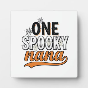 Spooky Nana Halloween Ghost Vintage Shirt Design_1 Plaque