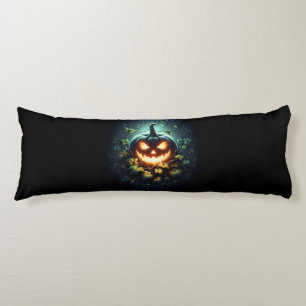 Spooky nature glowing Halloween pumpkin Body Cushion
