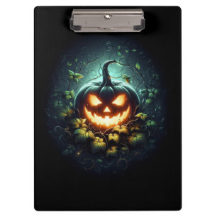 Spooky nature glowing Halloween pumpkin Clipboard