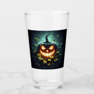 Spooky nature glowing Halloween pumpkin Glass