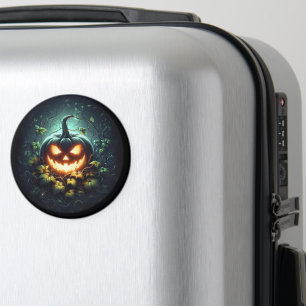 Spooky nature glowing Halloween pumpkin Magnet