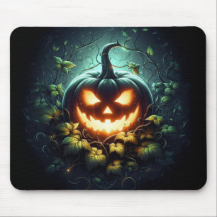 Spooky nature glowing Halloween pumpkin Mouse Mat