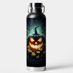 Spooky nature glowing Halloween pumpkin Water Bottle