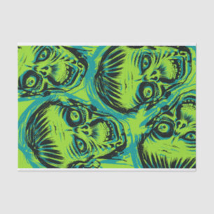 Spooky Neon Green Zombie Halloween Tissue Paper