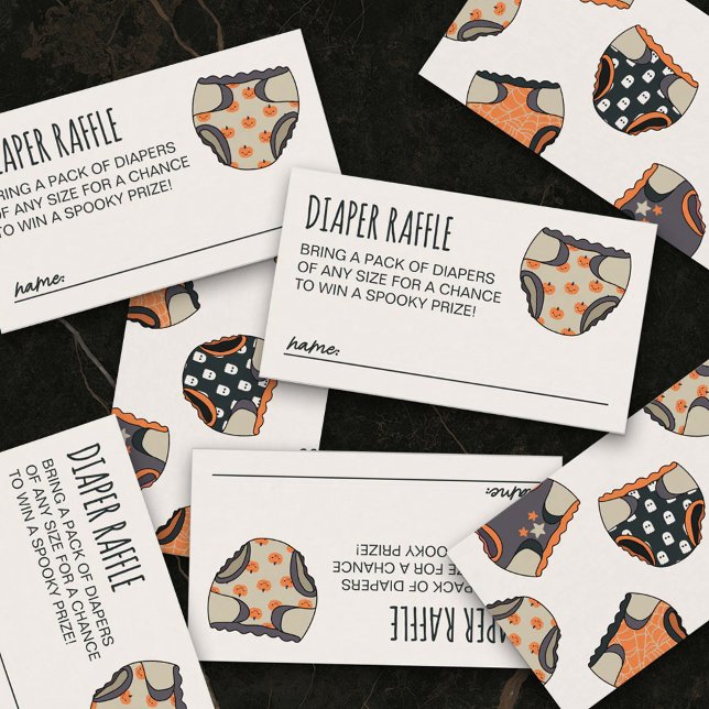Spooky Neutral Halloween Baby Shower Diaper Raffle Enclosure Card (Creator Uploaded)